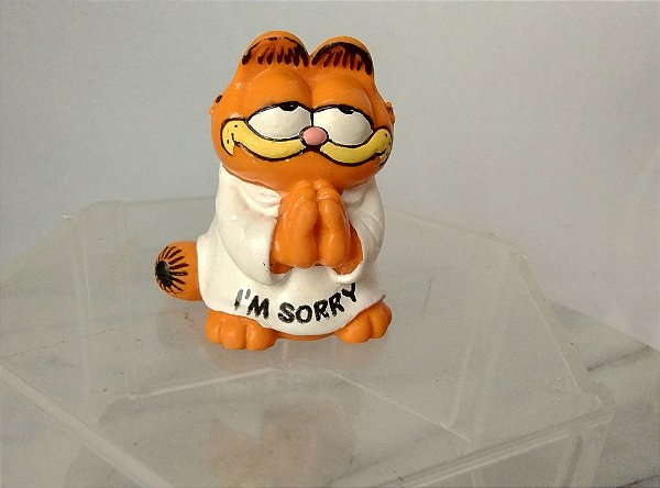 De 1981, miniatura de vinil Bully Alemã há de gato Garfield I'm Sorry, faltando as asas 4,7 cm