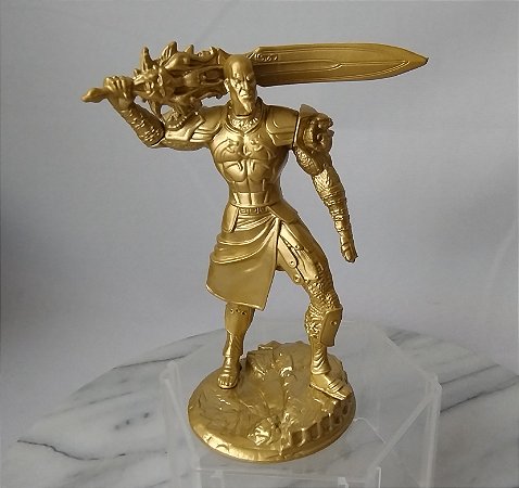 Figura Kratos, god of War dourado, promoção Top Cau 2015, 14 cm, usado