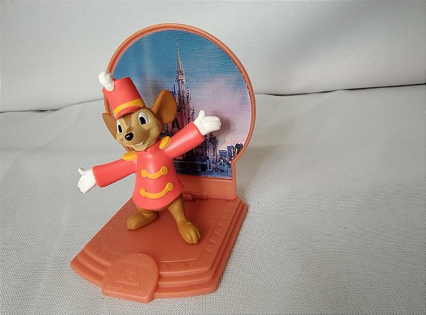 Miniatura Disney ratinho Timóteo  do Dumbo com.cenario, coleção McDonald's 50 anos Walt Disney World