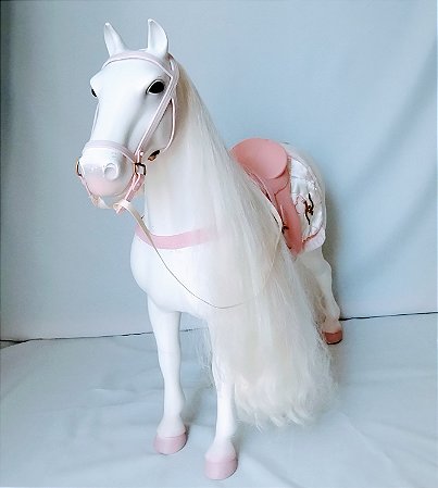 Cavalo branco saddlebread marca Battat para bonecas American Girl, Our Generation 50x50x15 cm