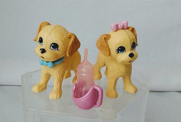 Filhotes de cachorro , macho e fêmea , da Barbie Potty training Pups , Mattel 2009
