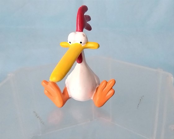 Miniatura de vinil frango do A vaca e o Frango, Cartoon Network 1998 usada 5 cm