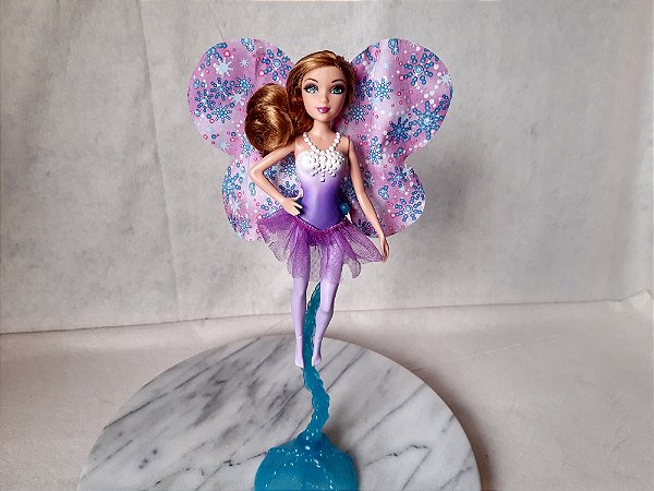 Mini Barbie fairytale Magic doll roxa - falta arquinho na cabeça Mattel 15cm