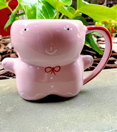 Caneca Bolacha Biscoito Natal Rosa