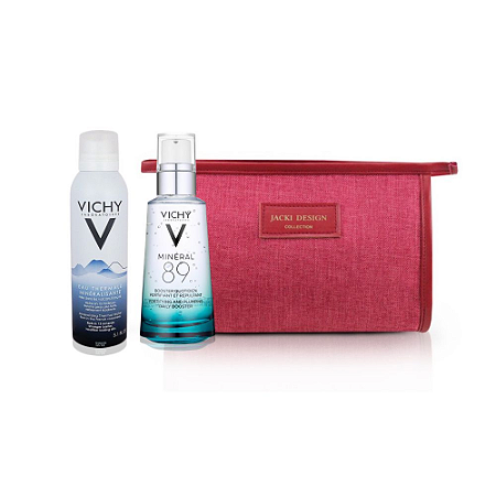 Kit Vichy Água Thermal 50ml + Mineral 89 50ml + Necessaire Grátis