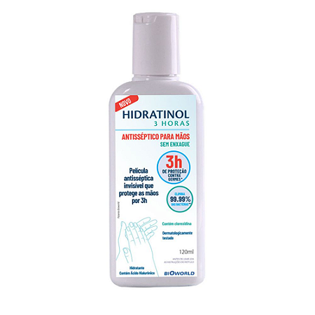 Bioworld Hidratinol 3H Gel Antisséptico Hidratante Para as Mãos 120ml