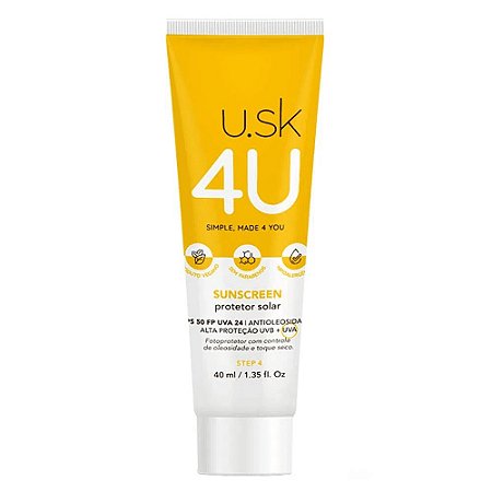 Under Skin 4U Sunscreen FPS 50 Sem Cor 40ml