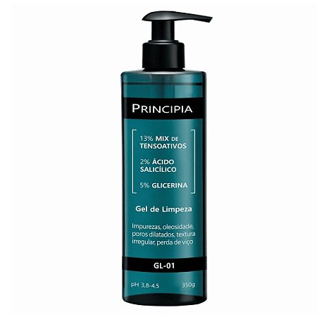 Principia Gel De Limpeza Skincare 13% Tensoativos + 2% Ácido Salicílico + 5% Glicerina GL-01 Com 350