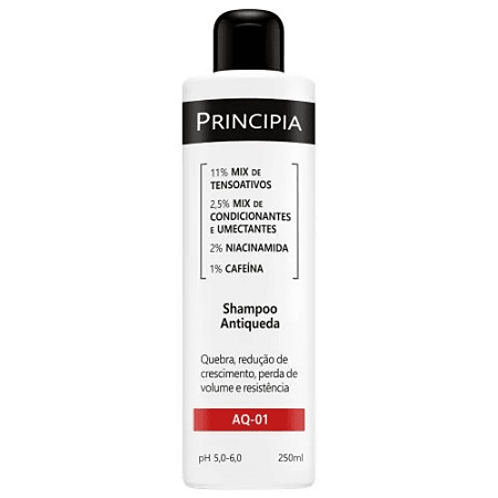 Principia Shampoo Antiqueda 2% Niacinamida + 1% Cafeína Principia Skincare AQ-01 Com 250ml
