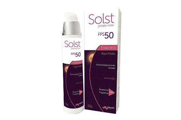 Axigram Solst Protetor Solar Toque Seco Bege Médio Fps 50 55g