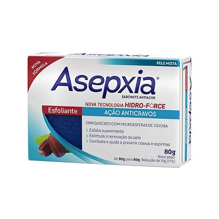 Asepxia Sabonete Esfoliante Ação Anticravos 80g
