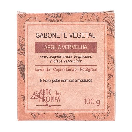 Arte dos Aromas Sabonete Barra Argila Vermelha 100g