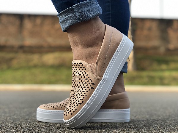 Slip On Nude Offline Ref. 5293.21427 - Salook | Calçados, Tênis, Sapatilhas, Sandálias e Slip On