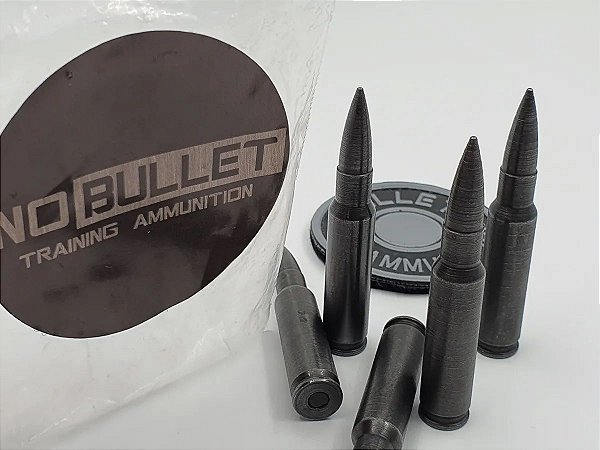 Snap Caps Munição De Manejo Treino Tiro Seco Calibre 308 WIN - 7.62 NATO -  Aço Carbono - NOBULLET