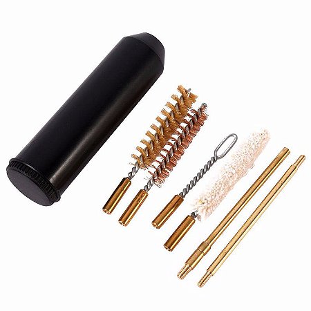 Kit Limpeza para Arma Pistola Revolver Calibre 38/357 .380 e 9mm