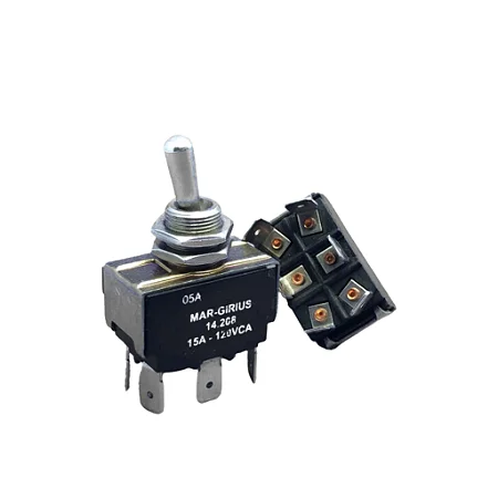 Chave 14208 Interruptor Alavanca Bipolar 15A 2 Posições Momentâneo Margirius