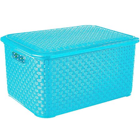 Caixa Organizadora Rattan Médio C/ Tampa 16 LTS Tyfany 1744 Lig Brink