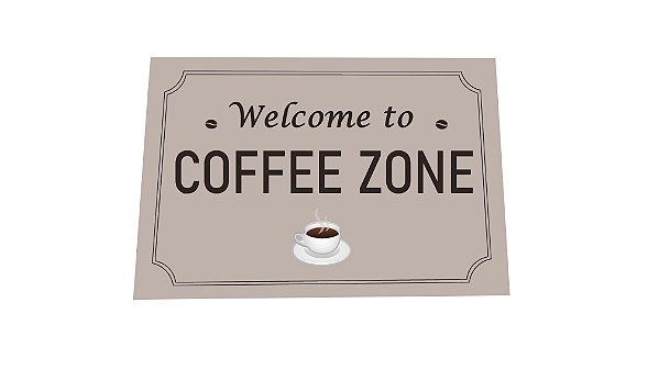 Tapete Capacho Decorativo Para Entrada 40x60 Coffee Zone