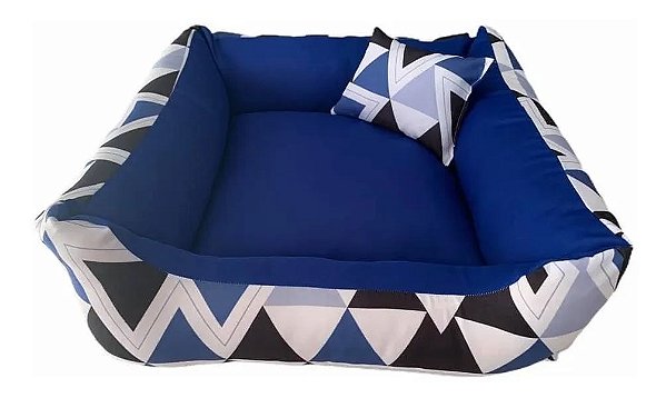 Cama P/ Cachorro Lavável C/ Ziper 70X70cm Azul