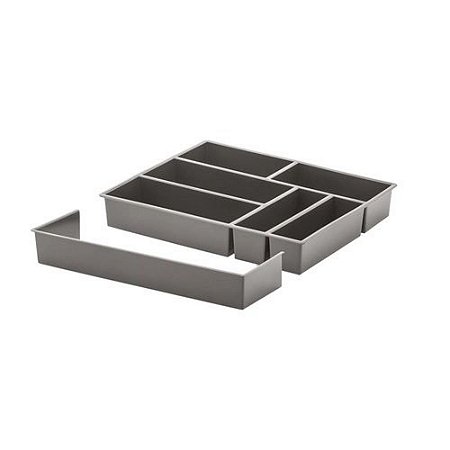 Organizador de Talheres Gavetas C/Extensor Cinza 40x33x6,5