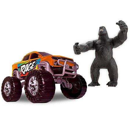 Carrinho Pick-Up Rage Truck - Big Foot C/ Gorila 0035 Samba Toys