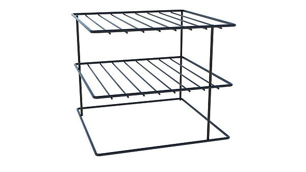 Organizador de Pratos Quadrado Elegance Preto 0042 DiCarlo