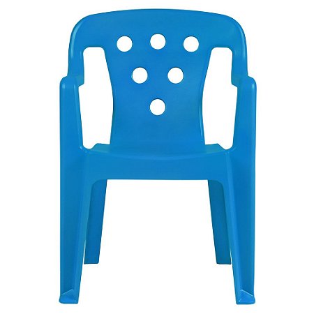 Cadeira Poltroninha Kids Azul Plástica 52x36cm Mor