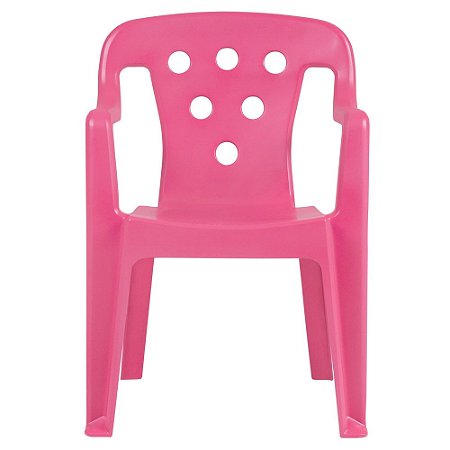 Cadeira Poltroninha Kids Rosa Plástica 52x36cm Mor