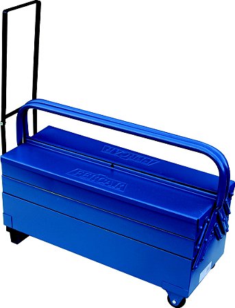 Caixa de Ferramentas Sanfonada Azul Com Rodas e Puxador 10 Fercar