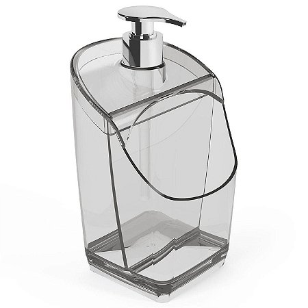 Dispenser / Porta Detergente e Esponja Transparente 18Cm