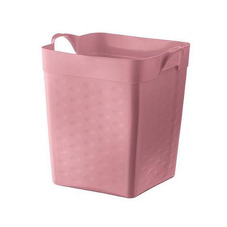 Cesto Flexivel Quadrado Rosa 18 Litros Com Alça SR1918 Sanremo