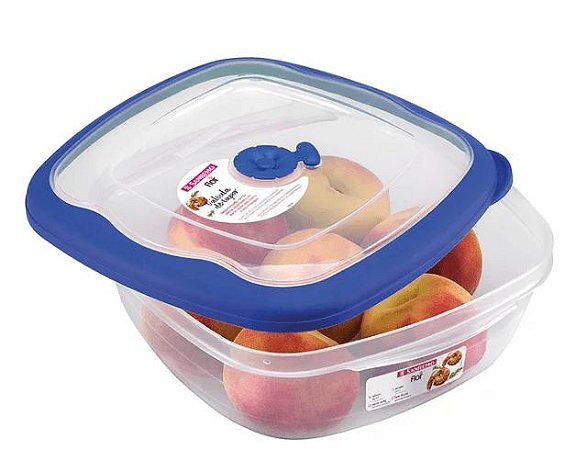 Pote Hermético Para Alimentos Quadrado Colors 2,7Litros Flor