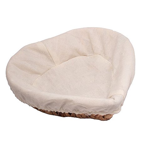 Cesta de Fibra Natural C/Forro Poliéster Coração 24x23x6,5cm