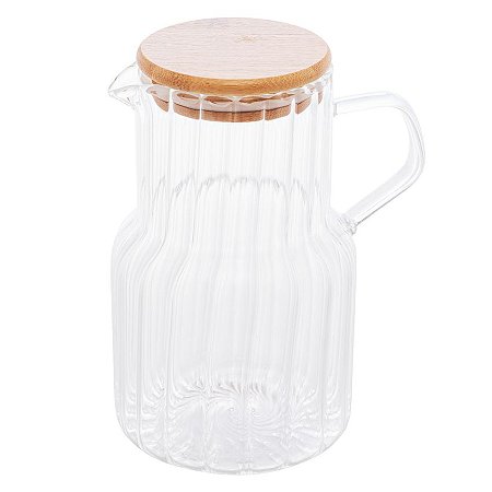 Jarra de Vidro 1 Litro Com Tampa de Bambu Classic 2901 Lyor