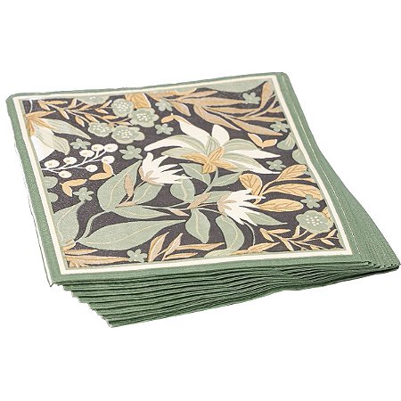 Conjunto 20 Guardanapos de Papel Estampado Green Garden 25Cm