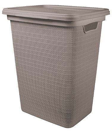 Cesto de Roupas Juta Cinza 45 Litros Com Tampa 43x35x52CM
