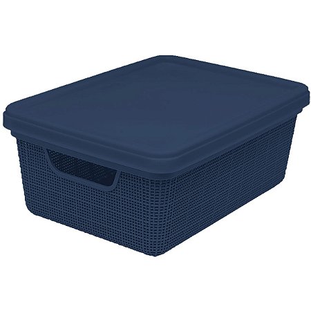 Organizador de Armário Juta Decorativa Multiuso 15 Lts Azul