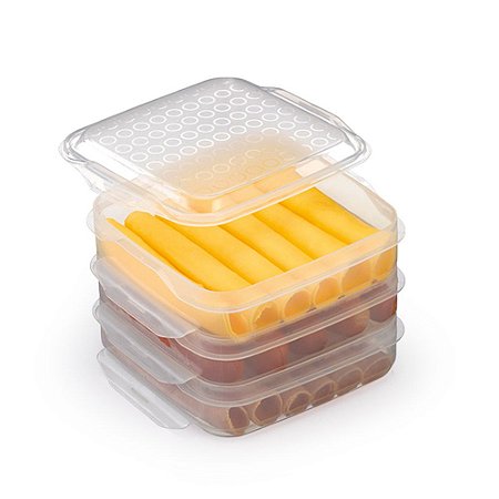 Porta Frios Triplo Transparente Livre de Bpa 16,5x15x10,5 CM