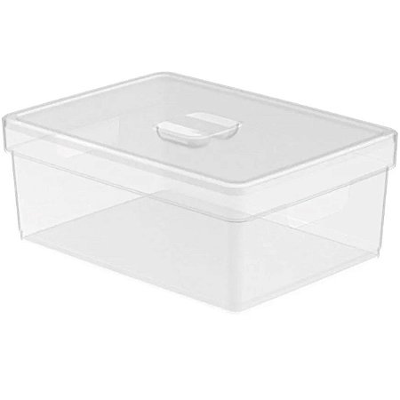 Organizador de Armário Grande Translucida C/Tampa 35x26x14Cm