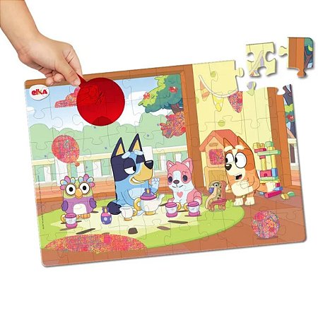 Brinquedo Quebra Cabeça Bluey 60 Peças Jogo Memória Elka