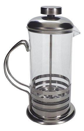 Cafeteira Prensa Francesa Moderna de Inox e Vidro 600ML
