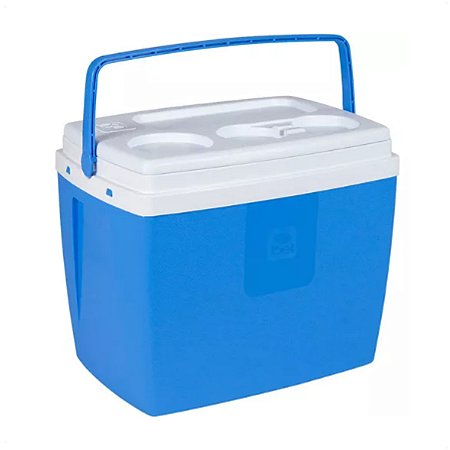 Caixa Térmica Azul Cooler Alimentos Bebidas 19 Lts 24 Latas