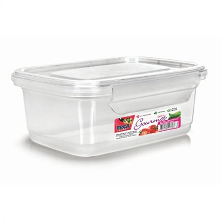 Caixa Retangular Linha Gourmet C/ Travas Transparentes 750 ml