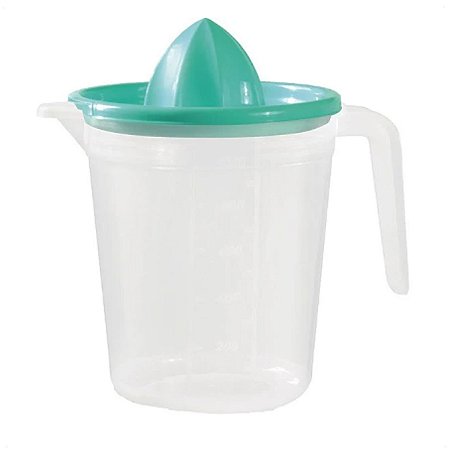 Jarra De Suco Transparente 01 Litro Redonda Com Espremedor