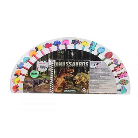 Kit de Colorir Livro de Dinossauros C/20 Lápis,20 Borrachas