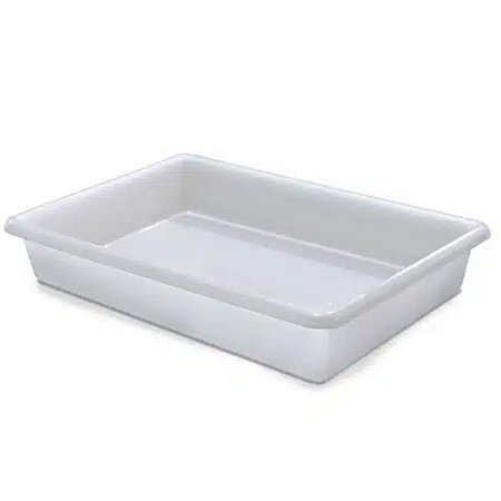 Bandeja Plástica Retangular 12 Litros Multiuso Branca 53 Cm