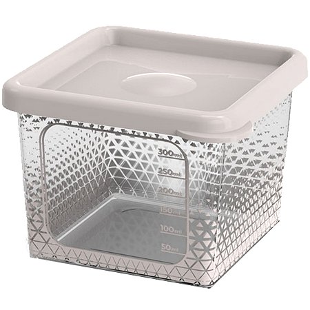 Pote Para Alimentos Transparente Prisma 430 ml Com Tampa