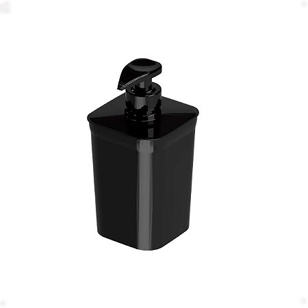 Porta Sabão Prático Liquido Plástico Liso Preto  8x8x16 cm