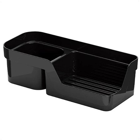 Porta Detergente e Esponja Liso Preto Cozinha 20,3x6x8,9