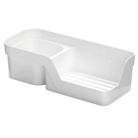 Porta Detergente e Esponja Liso Branco Cozinha 20,3x6x8,9